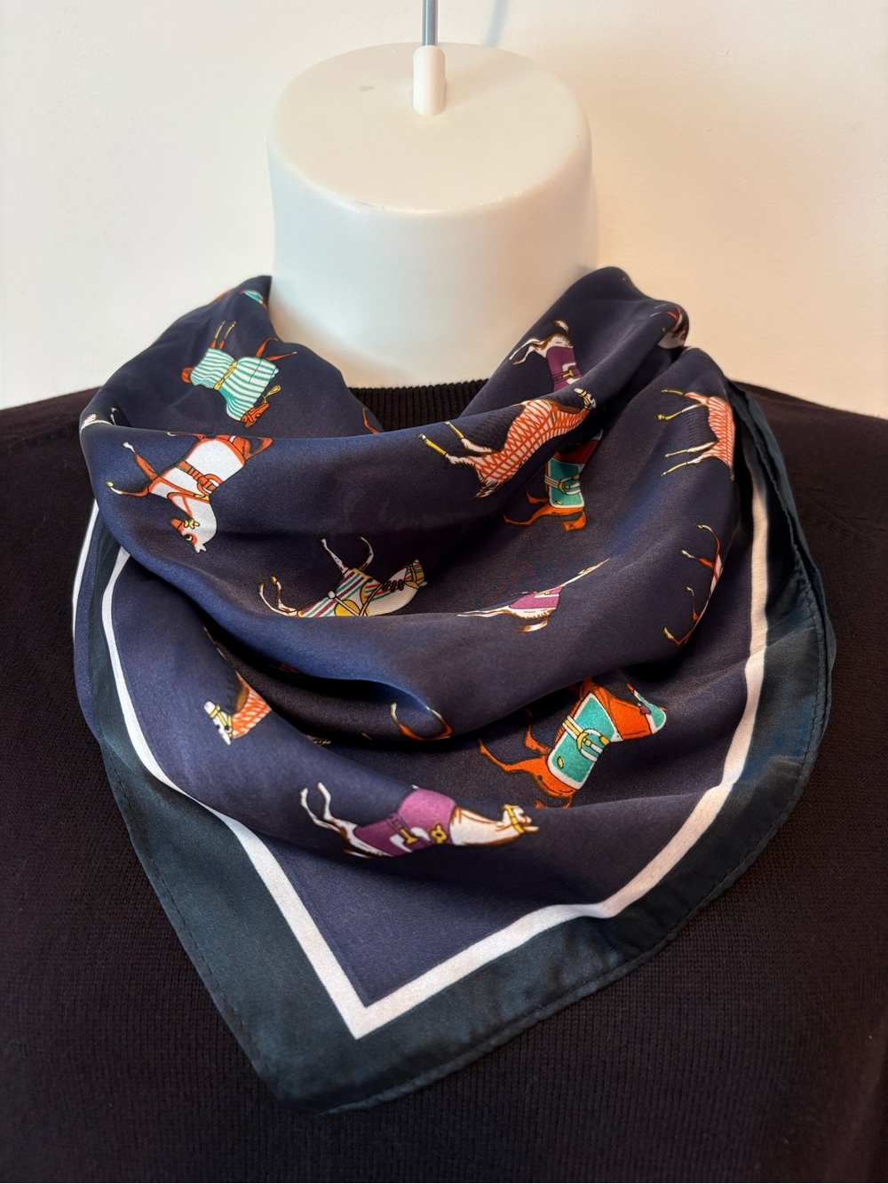 Navy Equestrian Scarf